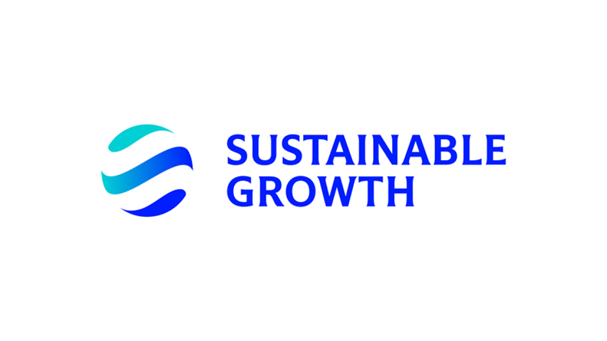 持続可能な成長と青い地球のイラスト