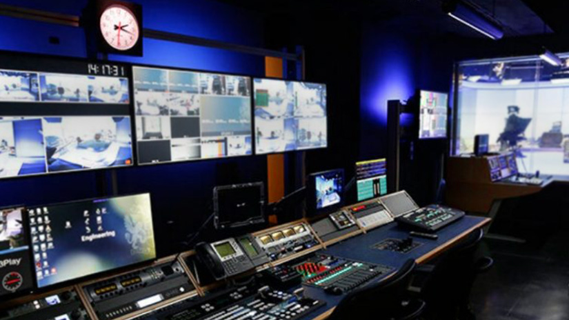 View of recording control section in studio 1